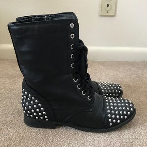 Studded combat boots