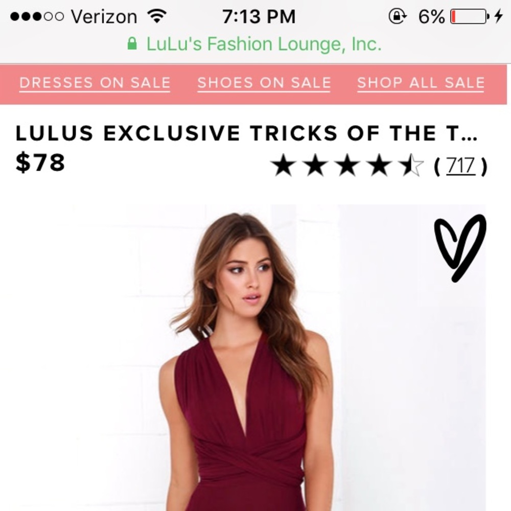 Lulus burgundy convertible dress