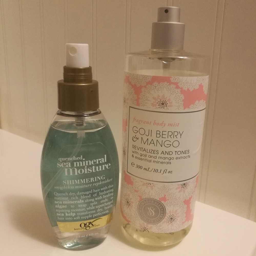 Ogx hair product and VS body mist