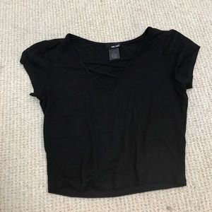 Black Crop Top w/ Crosses