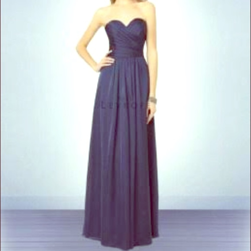 Bill Levkoff Navy Sweetheart Strapless Dress