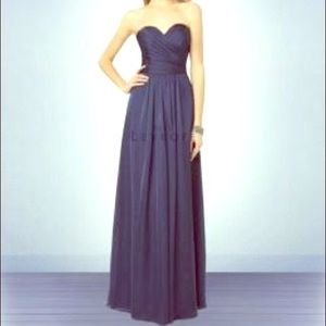 Bill Levkoff Navy Sweetheart Strapless Dress