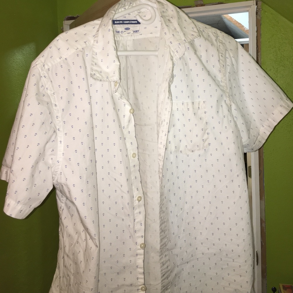 Old Navy Anchor Short Sleeve Button Down