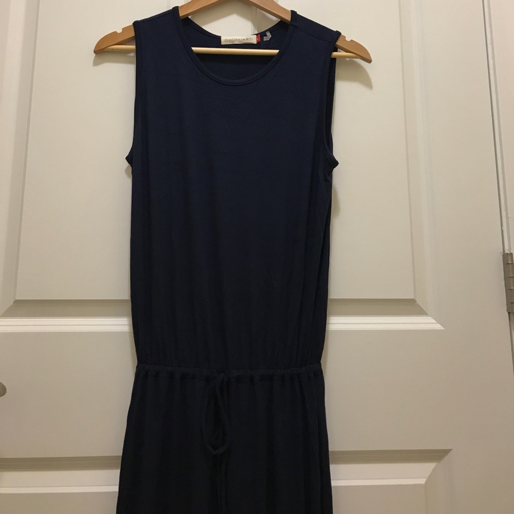 Trouble at the Mill Navy Maxi dress