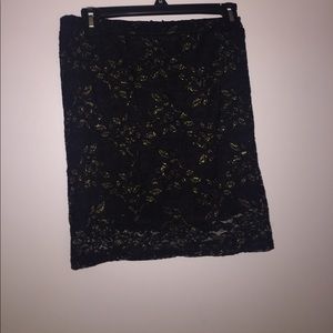 Black and glittery gold skirt