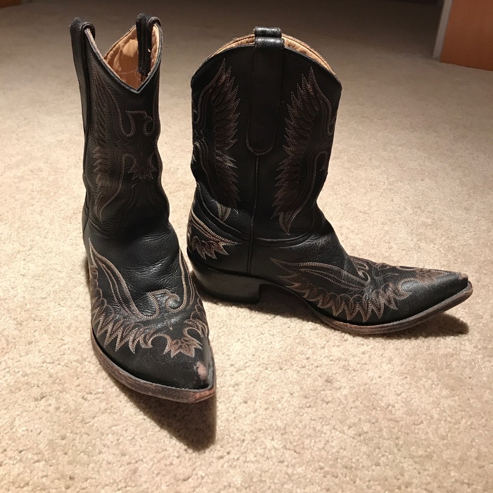 Black Distressed Vintage Old Gringo Cowboy Boots