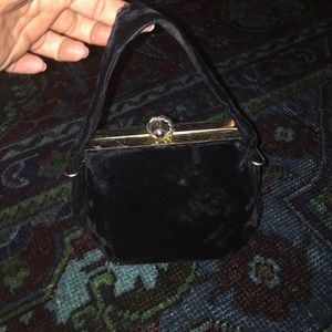 Vintage black velvet cocktail purse.
