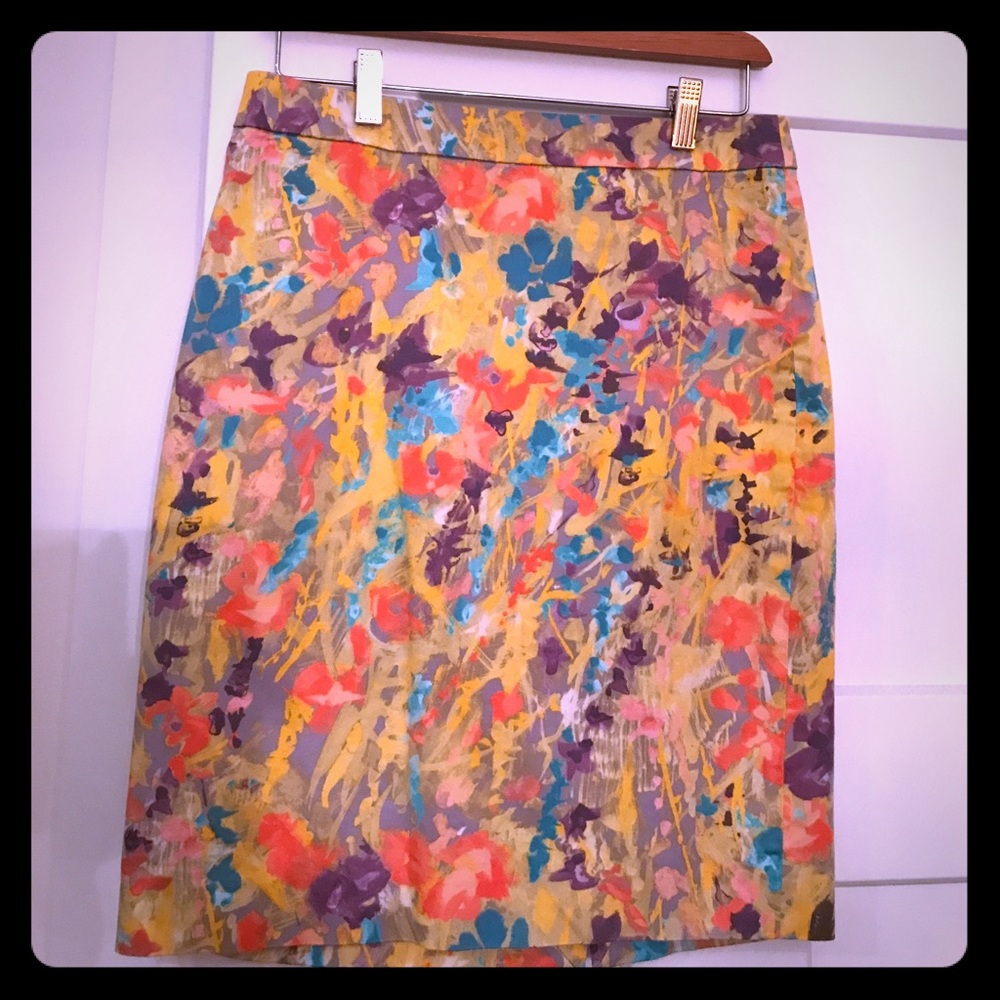 J. Crew Floral Pencil Skirt