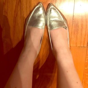 Jeffrey Campbell silver pointy flats