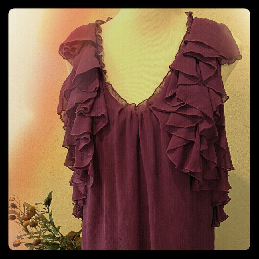 Purple ruffled mini dress
