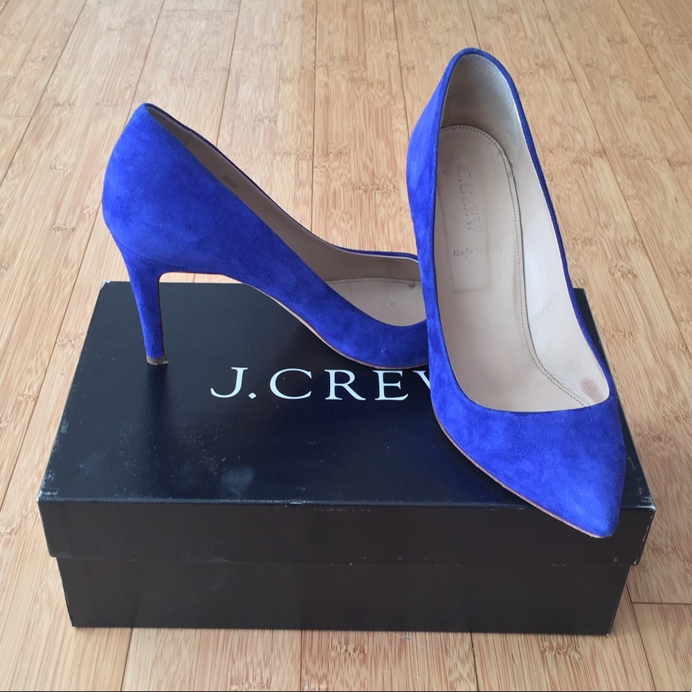 J.Crew Everly Suede Pumps in Bluebird