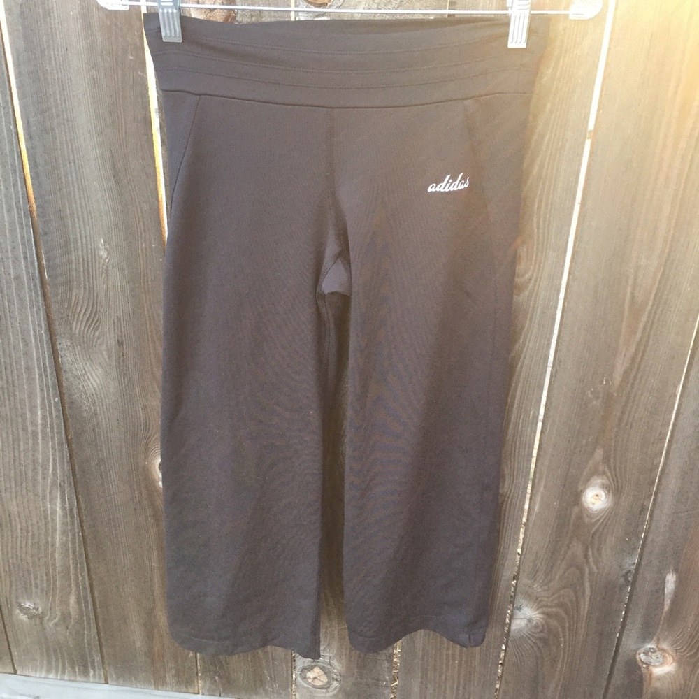 adidas black crop leggings SZ S