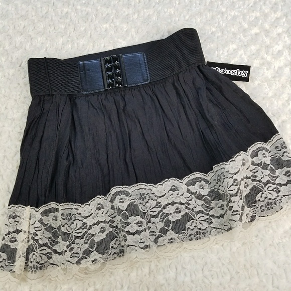 Stooshy Dresses & Skirts - NWT Black and Lace Skirt