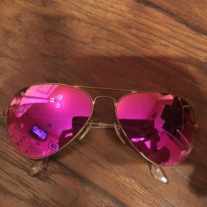 Ray-Ban pink Aviator Gold Matte Sunglasses
