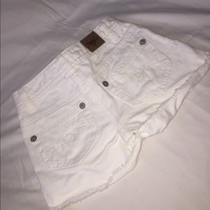 Justice white jean shorts