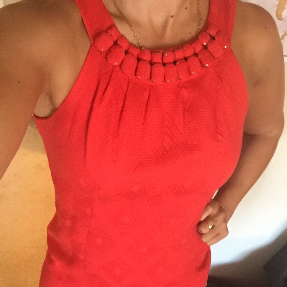 SOLD. Nordstrom Taylor Red Orange Dress
