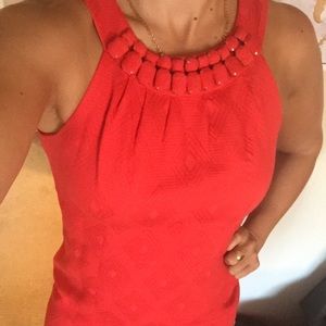 SOLD. Nordstrom Taylor Red Orange Dress