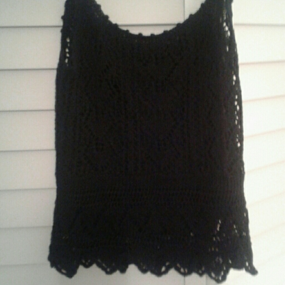 Black Crochet Cami Top