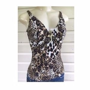 Cache  ❤️ Leopard Sleeveless Top  ❤️ Medium