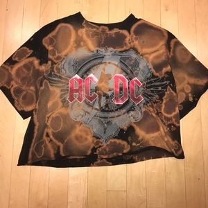 Bleached AC/DC cropped band shirt
