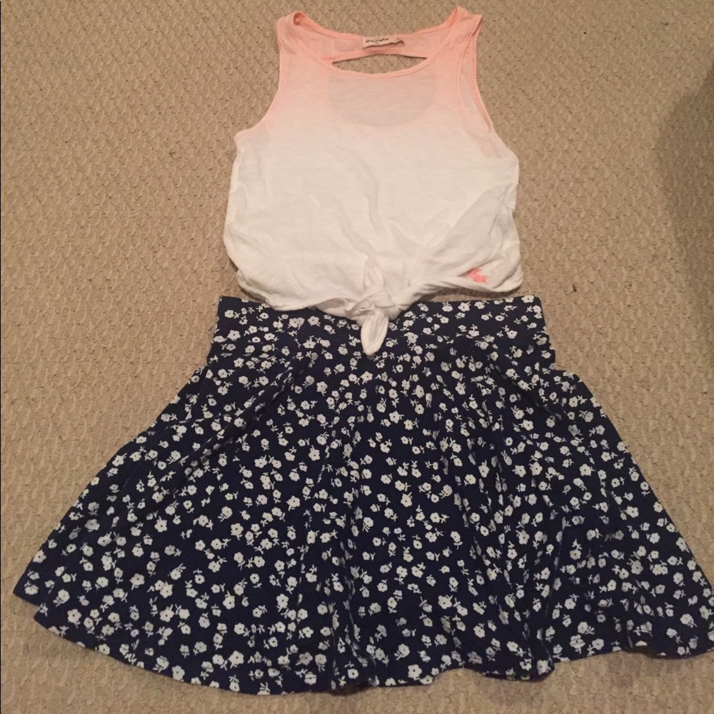Forever 21 Floral Skater Skirt