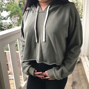 army cropped hoodie