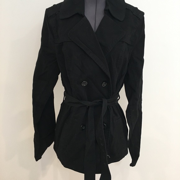 Plus Size Black Short Peacoat Style Jacket B0107 - Picture 4 of 5