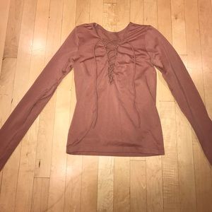 lace down mauve shirt