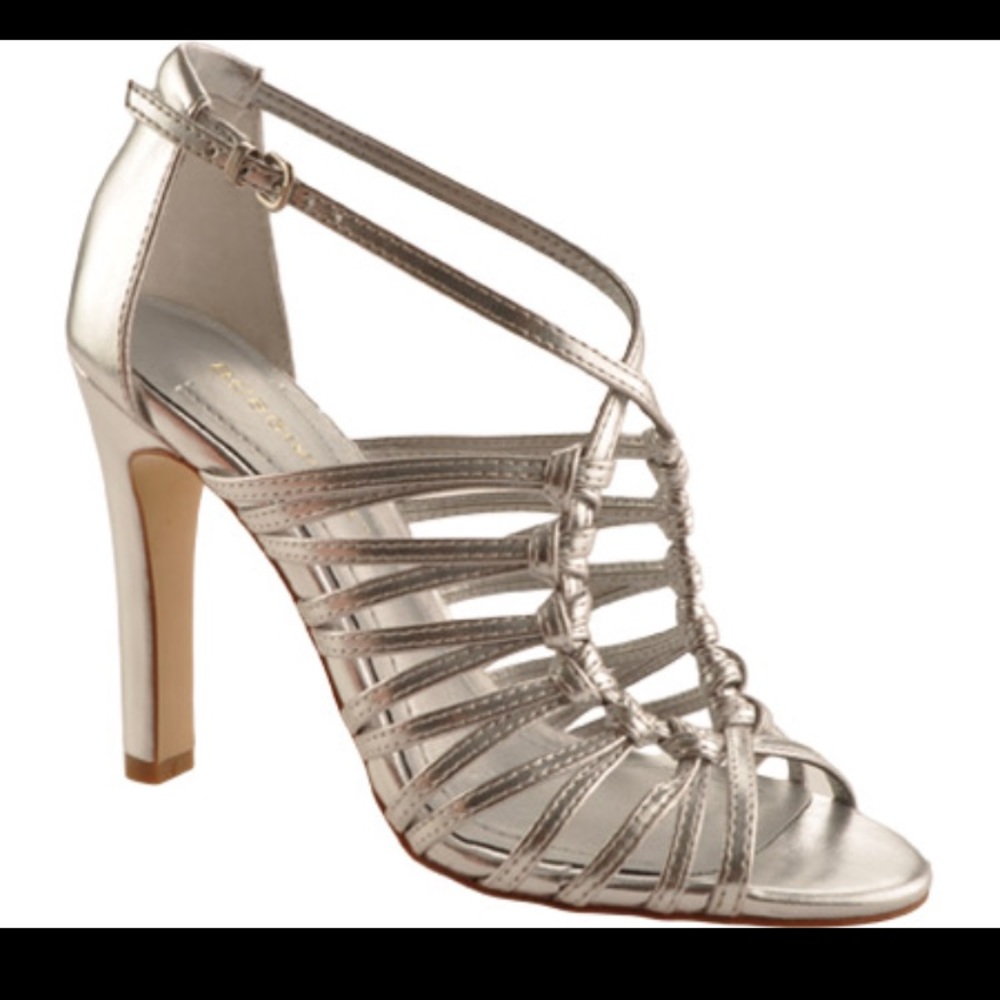 BCBG Silver Strap 3" high heels