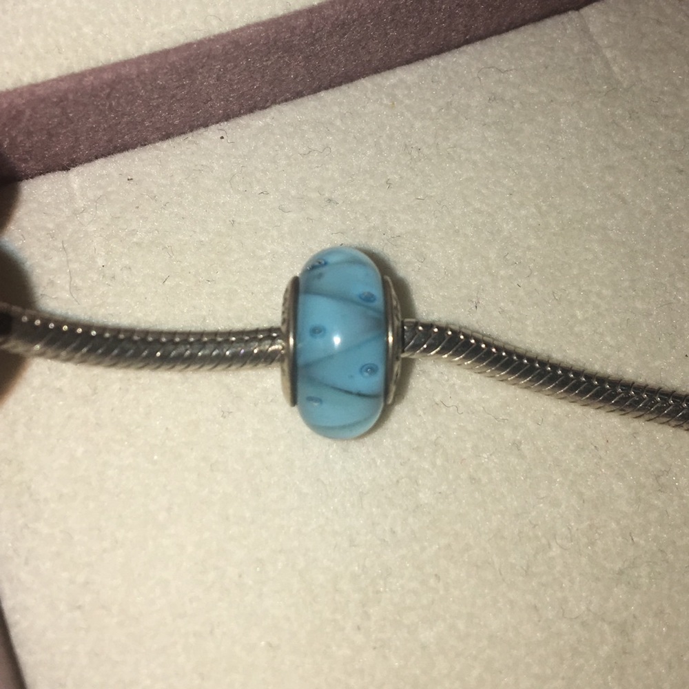 Pandora blue murano glass charm