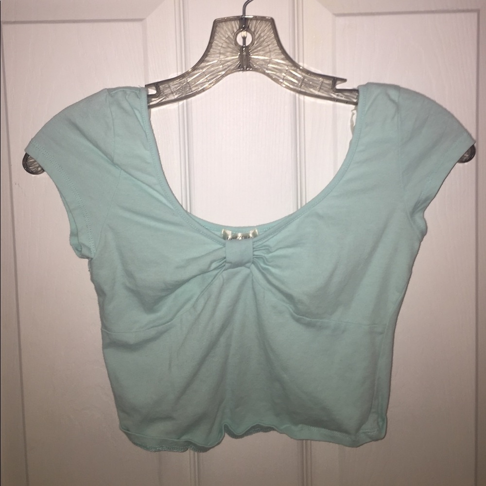 Light blue crop top