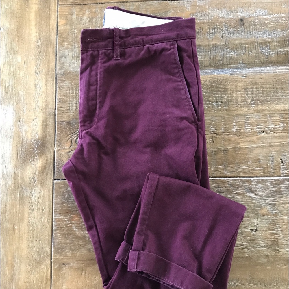 J. Crew 484 Slim Fit, Burgundy Chino, 30x30