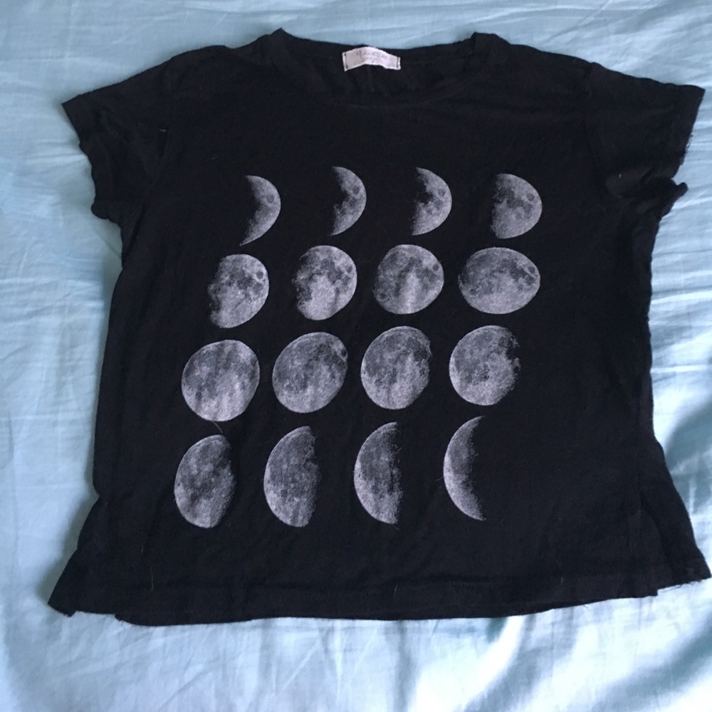 J. Galt black moon crop tee