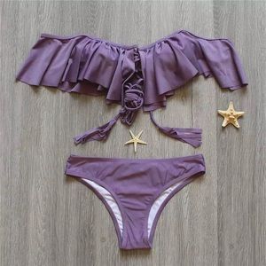 Ruffle Off Shoulder Bikini