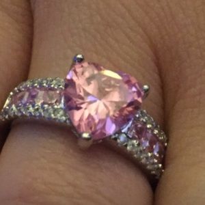 Pink ice Heart Ring.