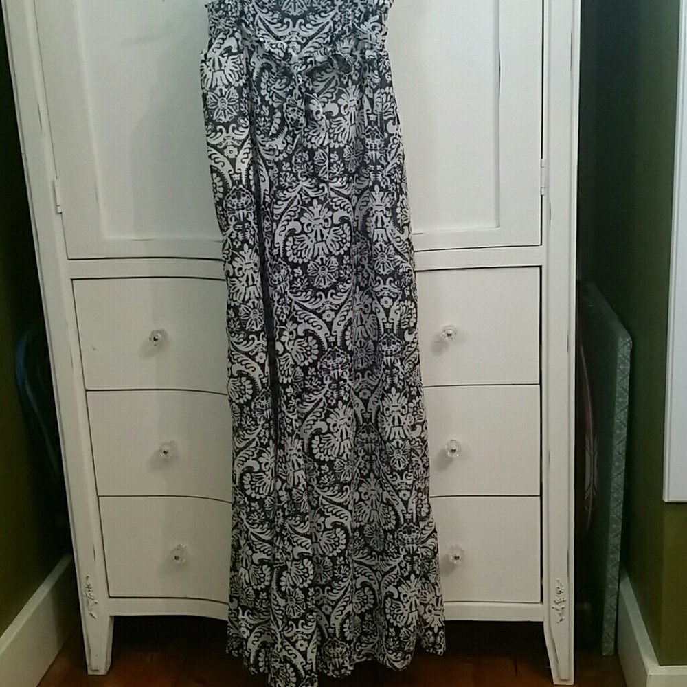 Blue and Cream Loose Dress Pants