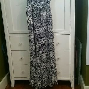 Blue and Cream Loose Dress Pants