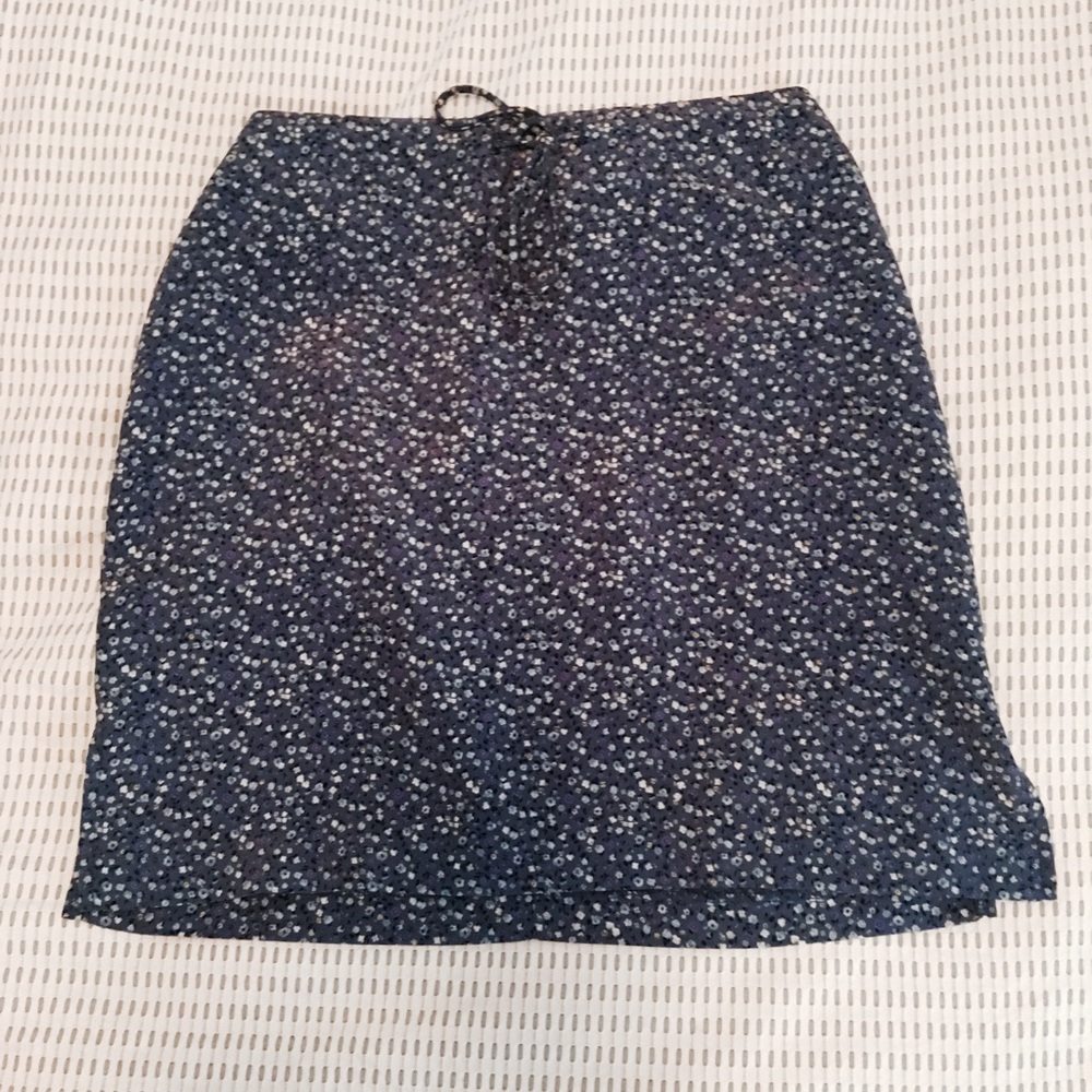 Vintage blue floral mini skirt