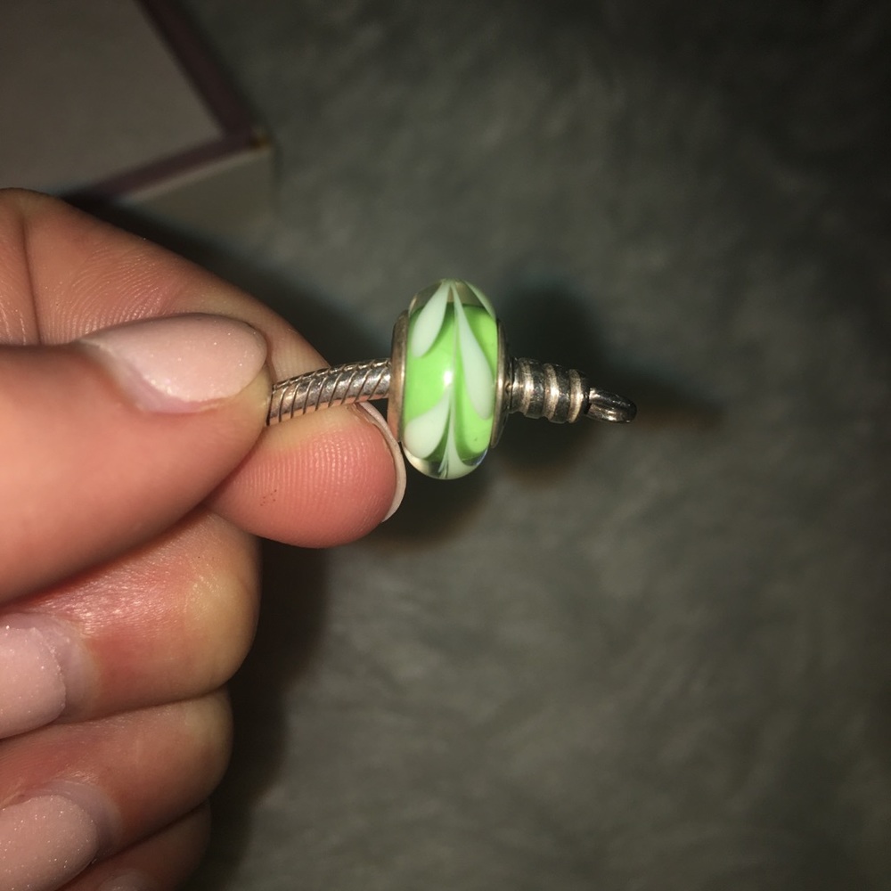 Pandora green murano glass charm