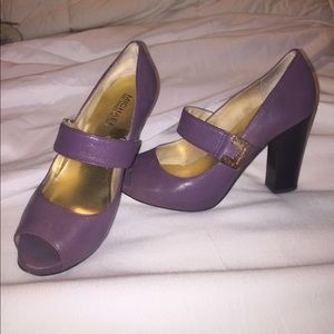 Michael Kors Purple Pumps with Gold Detail