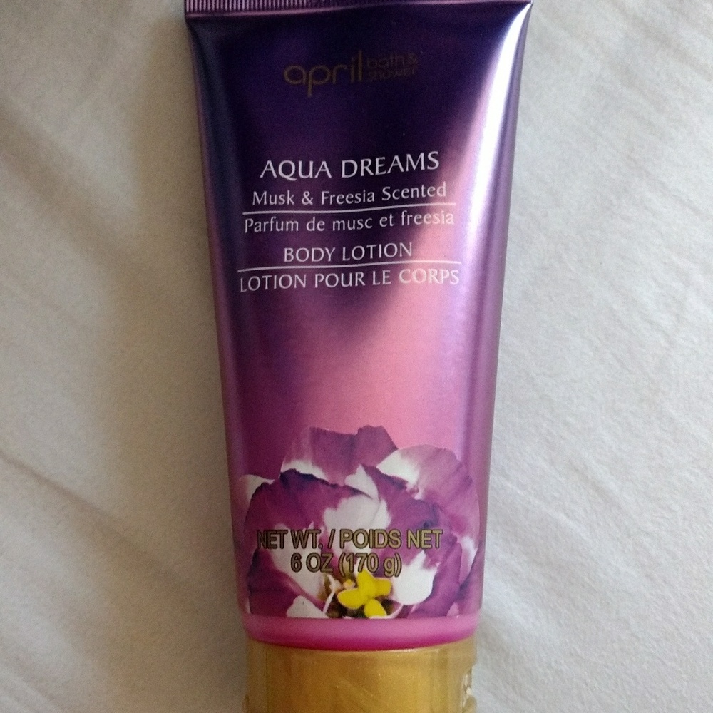 Lotion, shower gels, sponges, and perfume