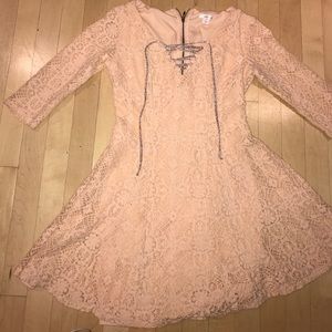 girly pink lace up dress!