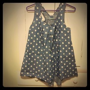 Polka dot tank top with back bow detail
