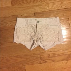 off-white low rise jean shorts