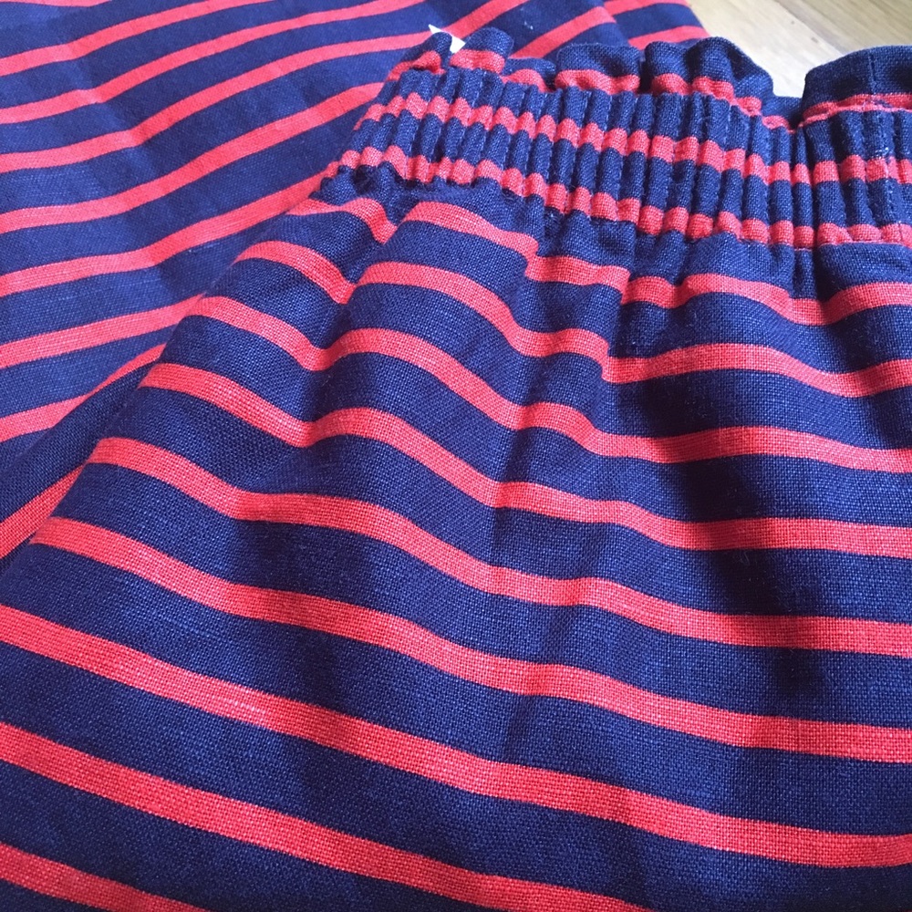 Linen-cotton sidewalk mini skirt