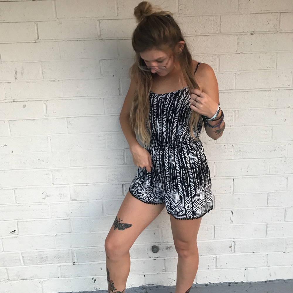 Black & white romper