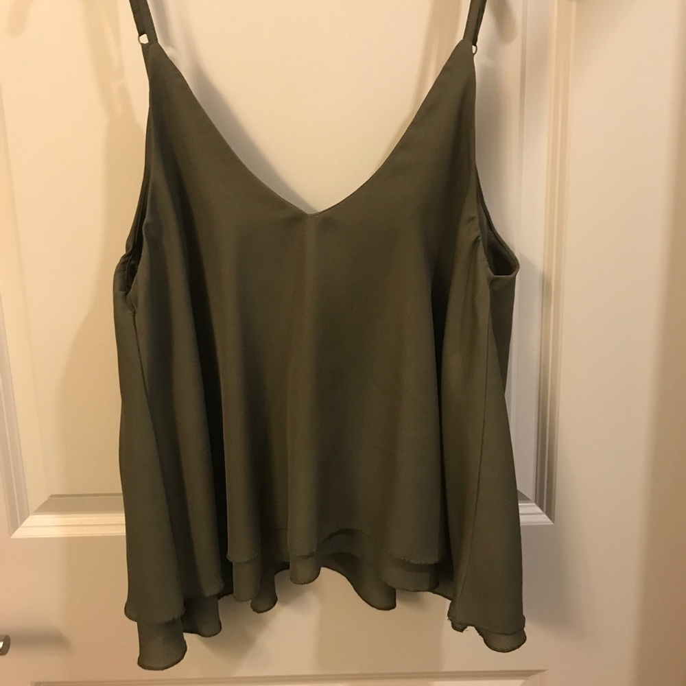 Tobi Deep V-Cut Green Blouse