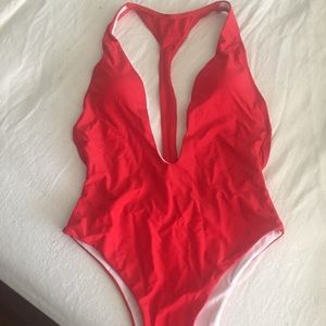 Red One Piece Swimsuit, Size Small