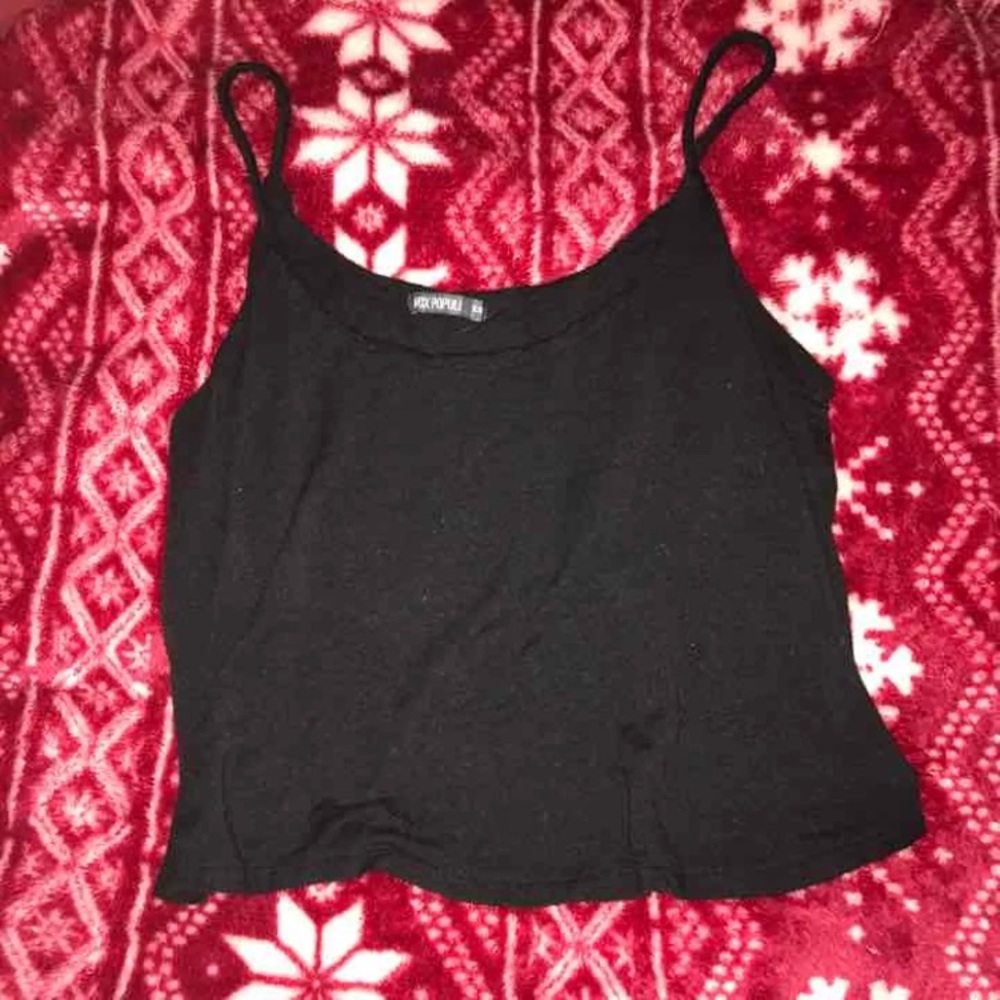 Black vox populi crop top