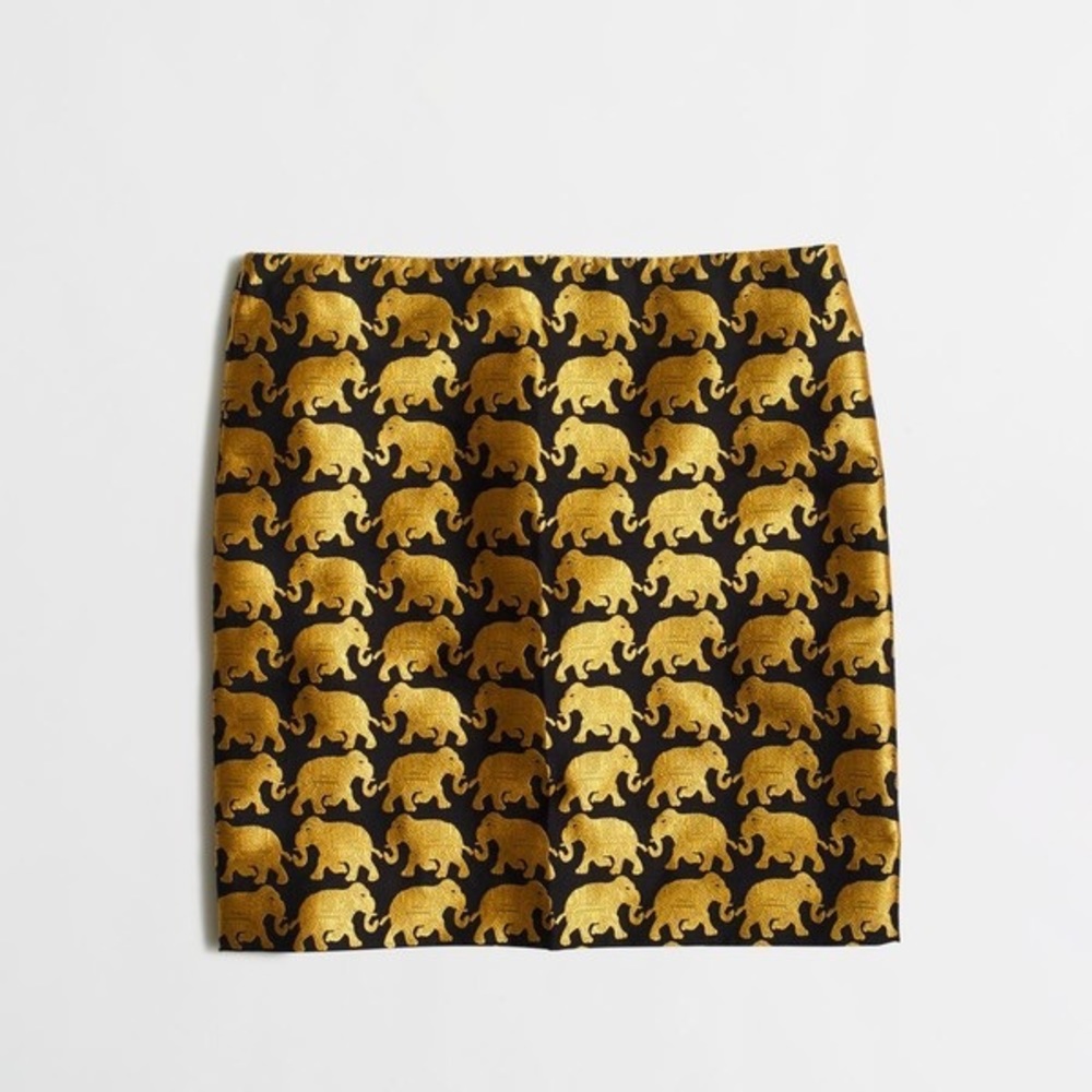 J. Crew jacquard elephant skirt SIZE 8 - Picture 2 of 7